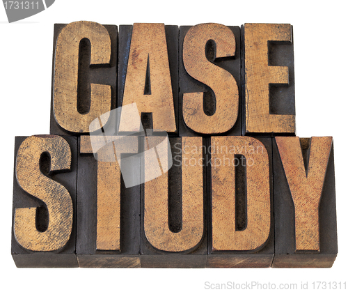 Image of case study words in wood type