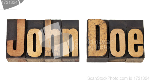 Image of John Doe name  in wood type