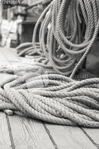 Image of Rigging of an ancient sailing vessel