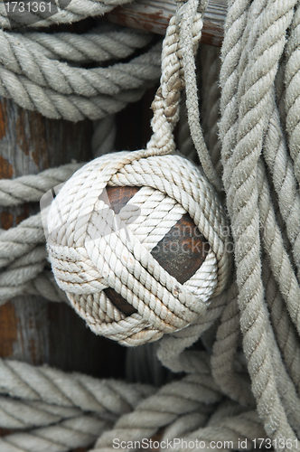 Image of Rigging of an ancient sailing vessel