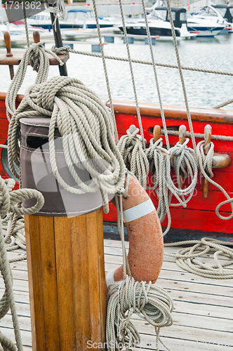 Image of Rigging of an ancient sailing vessel