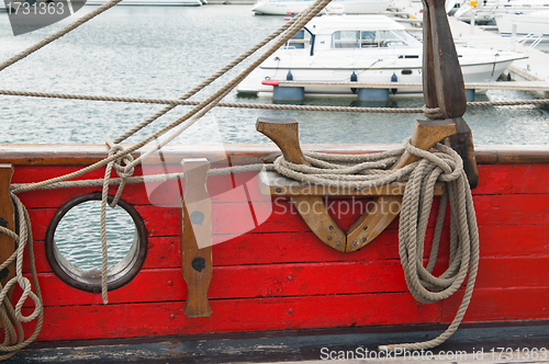 Image of Rigging of an ancient sailing vessel