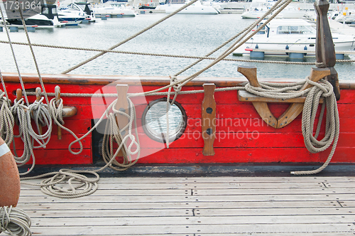 Image of Rigging of an ancient sailing vessel