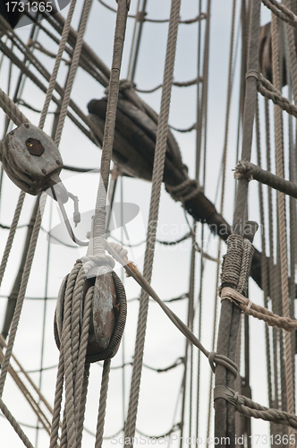 Image of Rigging of an ancient sailing vessel