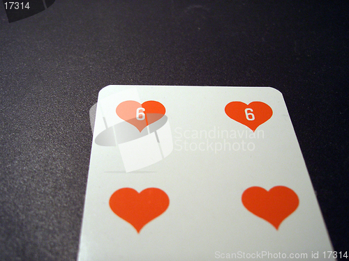 Image of Six hearts card