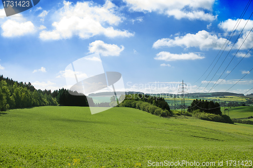 Image of summer landscape with green field