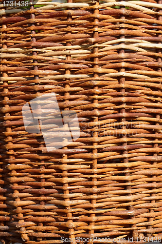 Image of Detail of wicker basket with willow twigs