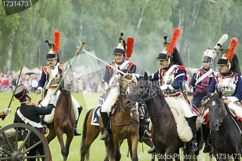 Image of Borodino battle. Cavalry atack