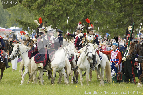 Image of Borodino battle. Cavalry atack