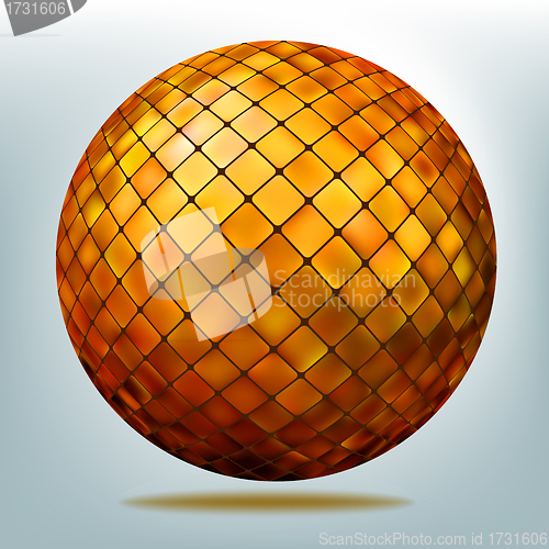 Image of Golden disco ball. EPS 8