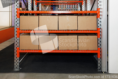 Image of Boxes in shelf