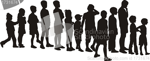 Image of Children waiting in the crowd