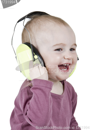 Image of young child with ear protection