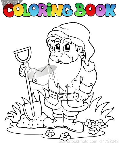 Image of Coloring book cartoon garden dwarf