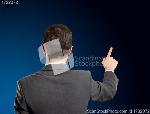 Image of Business Man Push the Button