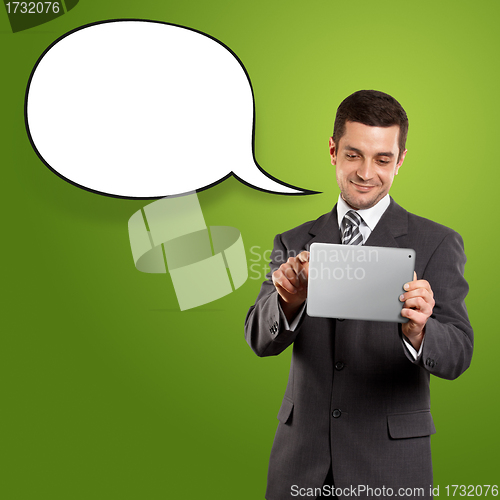 Image of Business Man With Speech Bubble