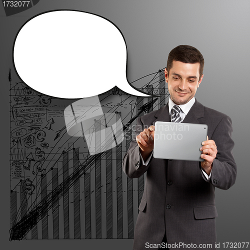 Image of Business Man With Speech Bubble