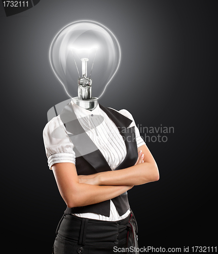 Image of Lamp Head Business Woman