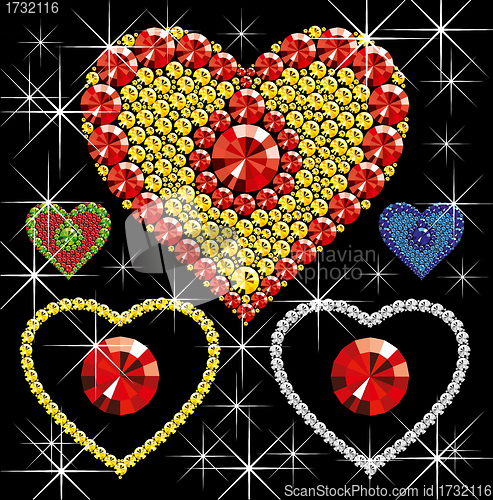 Image of Vector Diamond Hearts