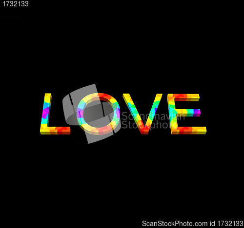 Image of Word Love on black background