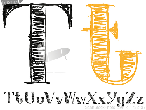 Image of Vector Sketch Letters