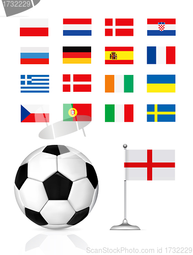 Image of football ball and flag