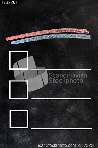 Image of Blank form on a blackboard background