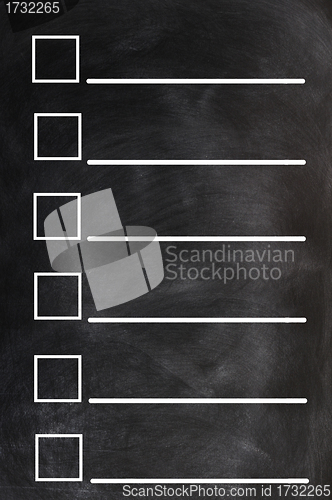 Image of Blank form on a blackboard background