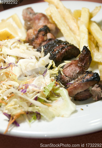 Image of pork liver kabob meal Tunis Tunisia