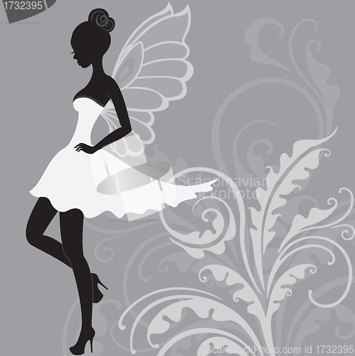 Image of Silhouette of beautiful fairy