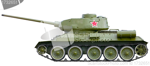 Image of Russian tank T-34 from World War II