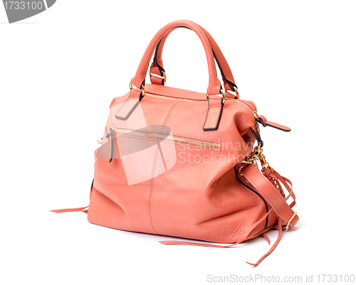 Image of Pink Leather Ladies Handbag