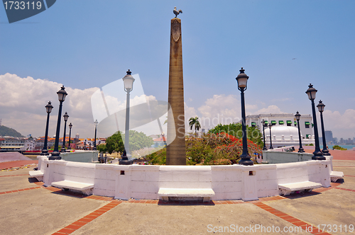 Image of obelisk topped by a rooster,  symbol of the French nation in Pan