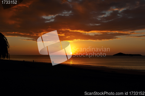 Image of Ocean, beach and the sunset