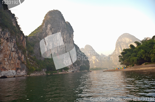 Image of Li river near Yangshuo Guilin Mountains