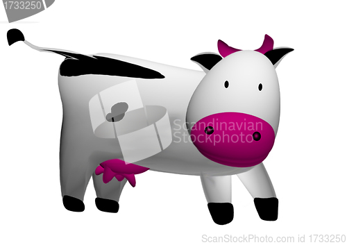 Image of cow on a white
