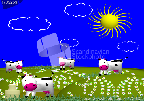 Image of cows on a meadow