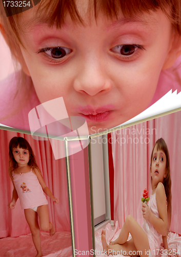 Image of little girl considering an album