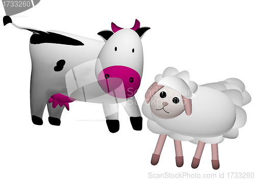 Image of cow and sheep
