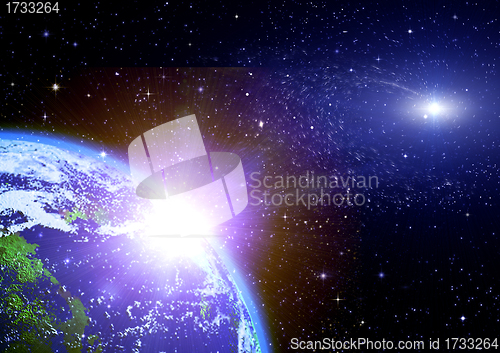 Image of earth and sun