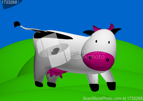 Image of black and white cow
