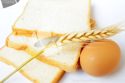 Image of Bread, wheat ear and egg