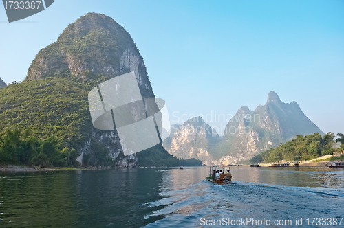 Image of Li river near Yangshuo Guilin Mountains