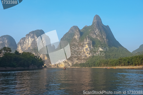 Image of Li river near Yangshuo Guilin Mountains