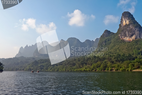 Image of Li river near Yangshuo Guilin Mountains