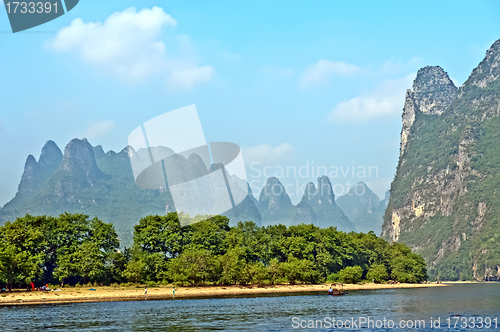 Image of Li river near Yangshuo Guilin Mountains