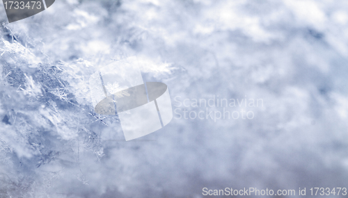 Image of Snowflake in blue snow