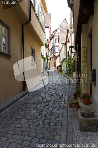 Image of historic city in germany with narrow lane