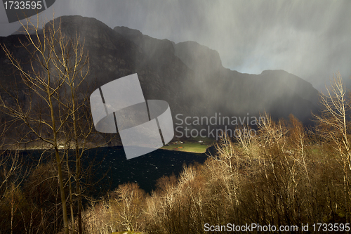 Image of valley in norway in changeful weather