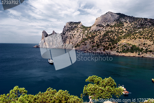 Image of Black sea in Sudak city